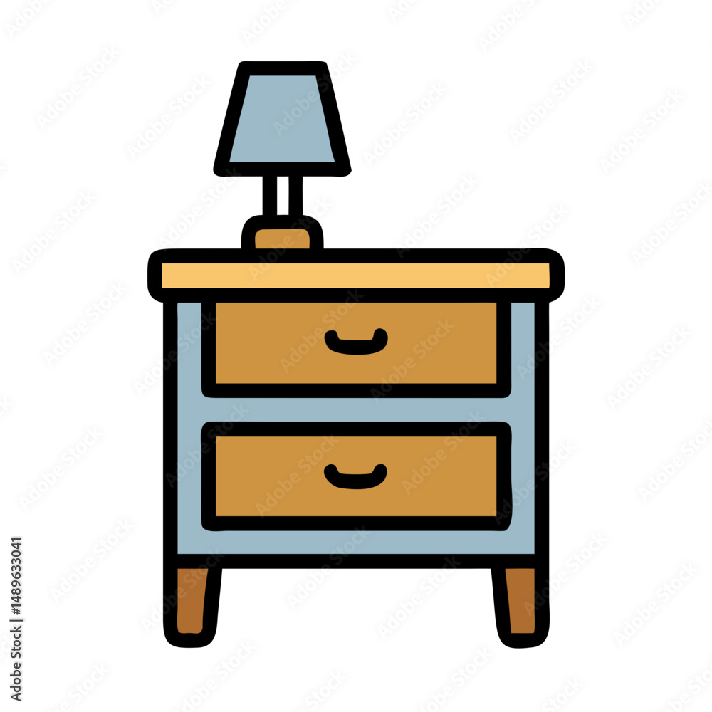 Fototapeta premium Nightstand Icon Representing Bedside Table and Bedroom Furniture
