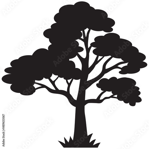 Tree silhouette vector cartoon illustration