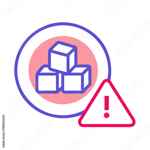 No Sugar Icon Representing Sugar-Free Food and Dietary Alert