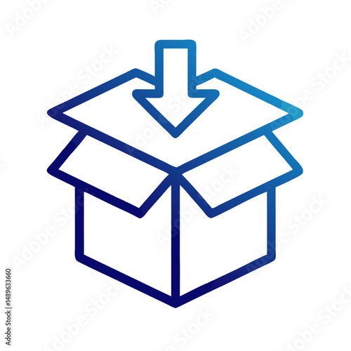 Open Box Icon Representing Unboxing and Receiving Packages