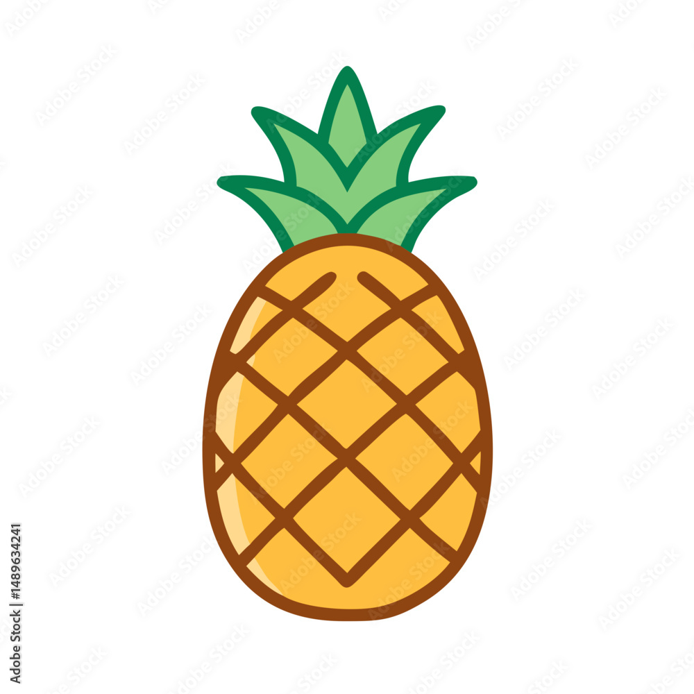 Pineapple Icon Representing Tropical Fruit and Exotic Nutrition Pineapple Icon Representing Tropical Fruit and Exotic Nutrition