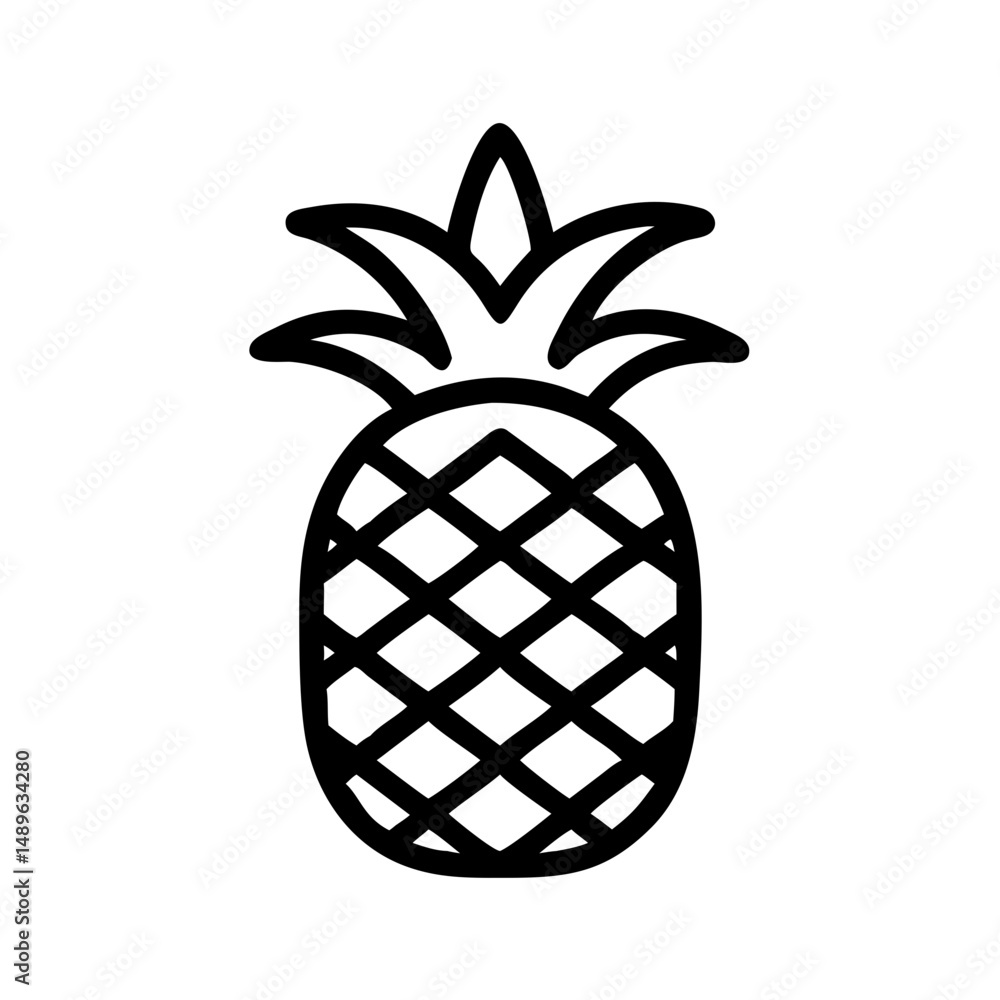 Fototapeta premium Pineapple Icon Representing Tropical Fruit and Exotic Nutrition
