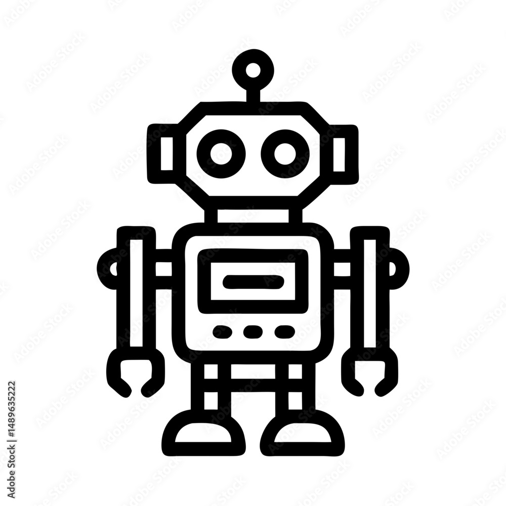 Robot Icon Representing Artificial Intelligence and Technology Innovation Robot Icon Representing Artificial Intelligence and Technology Innovation