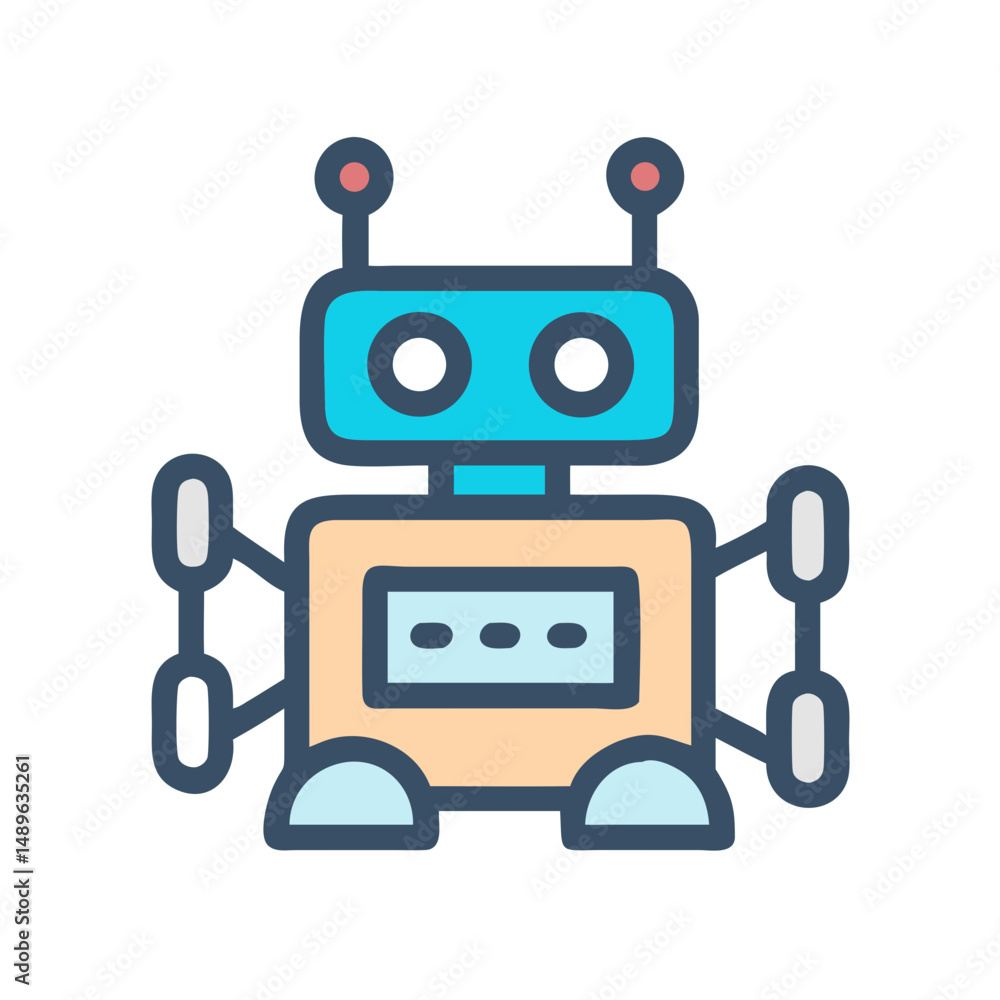 Fototapeta premium Robot Icon Representing Artificial Intelligence and Technology Innovation
