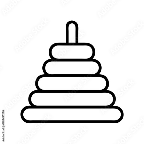 Ring Stacker Icon Representing Early Childhood Toy and Learning Activity
