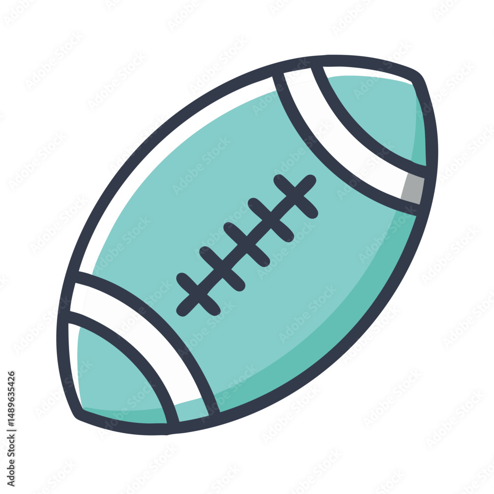 Rugby Ball Icon Representing Sports Equipment and Team Game Rugby Ball Icon Representing Sports Equipment and Team Game