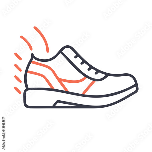 Running Shoe Icon Representing Athletic Footwear and Sports Performance