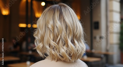Back of Head with Wavy Blonde Hair