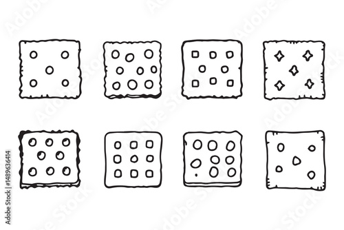 Square crackers line art 