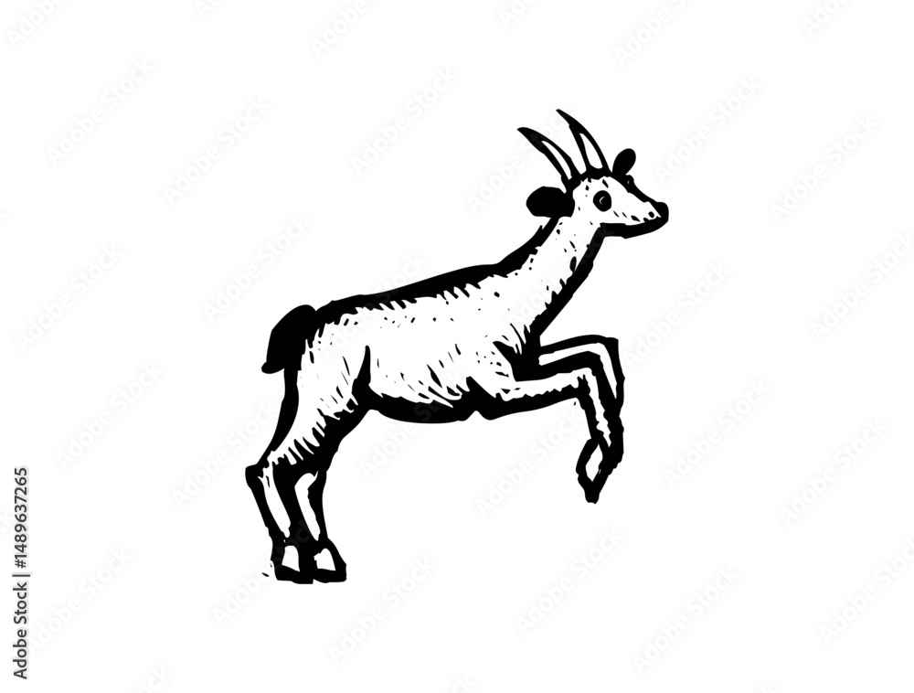 Fototapeta premium Charming Little Goat Icon Logo Design – Cute SVG Image File for Farm Projects, Kids, Branding, Crafts, and Creative Use