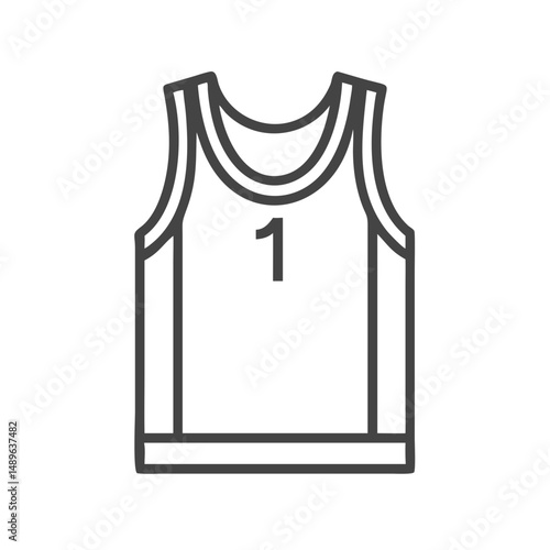 Sleeveless Jersey Icon Representing Basketball Uniform and Sports Apparel