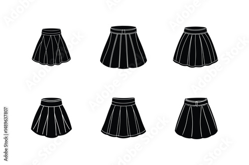 mini skirt sketch icon silhouette vector illustration