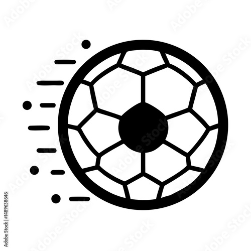 Soccer Ball Icon Representing Sports Equipment and Football Game Play