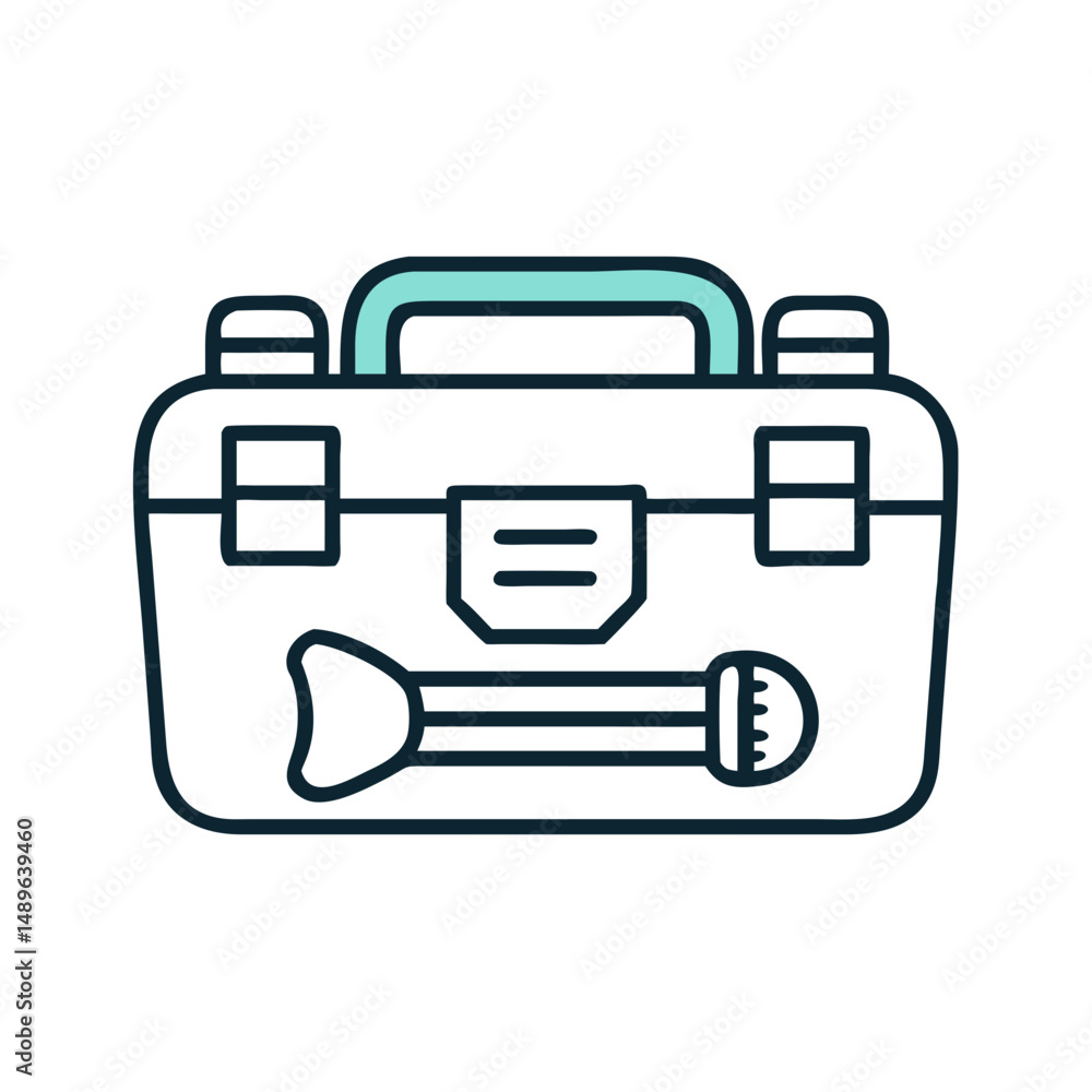 Sports Toolbox Icon Representing Athletic Equipment Storage and Maintenance Kit Sports Toolbox Icon Representing Athletic Equipment Storage and Maintenance Kit