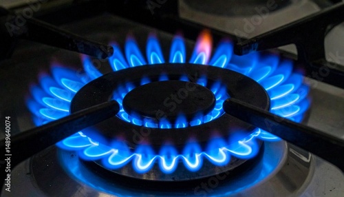 Blue flame close-up photo