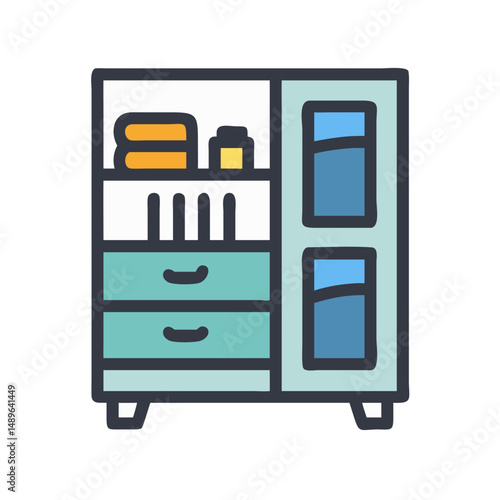 Storage Cabinet Icon Representing Home Organization and Space Management