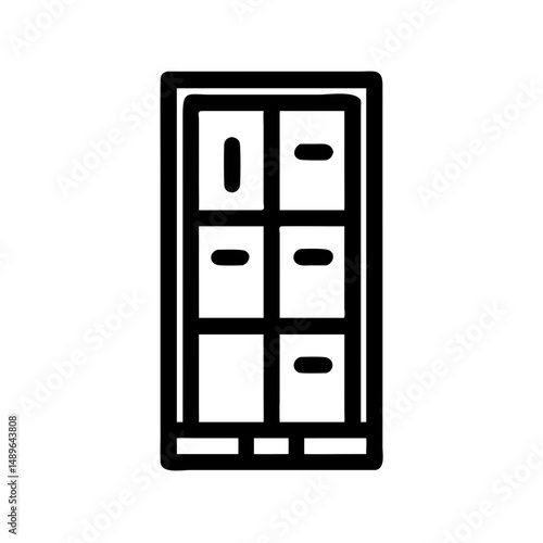 Tall Cabinet Icon Representing Vertical Storage and Home Organization Furniture