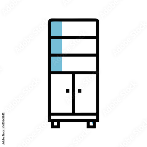 Tall Cabinet Icon Representing Vertical Storage and Home Organization Furniture