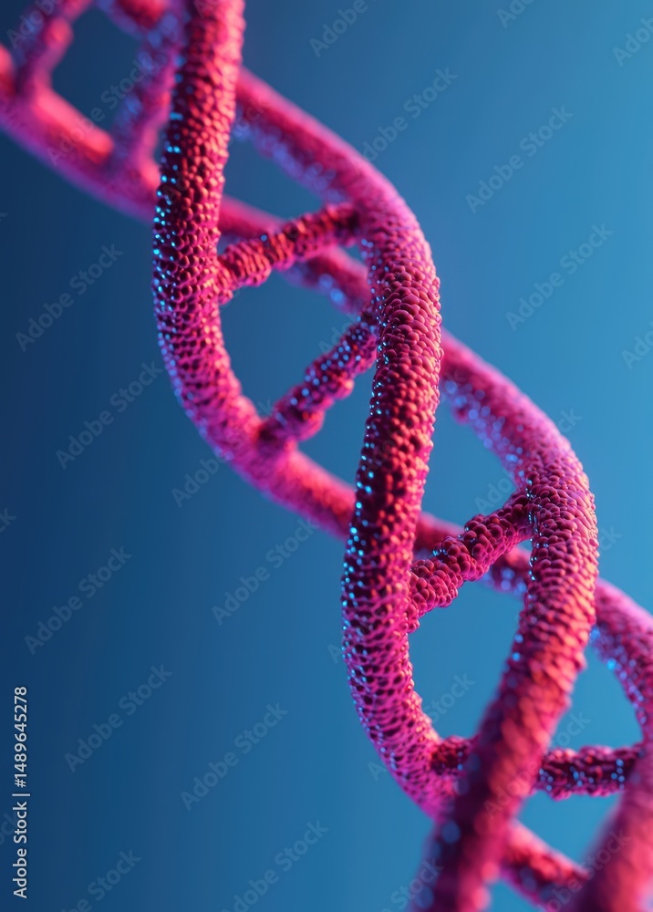 Close-Up of Vibrant DNA Helix Structure with Abstract Background Close-Up of Vibrant DNA Helix Structure with Abstract Background