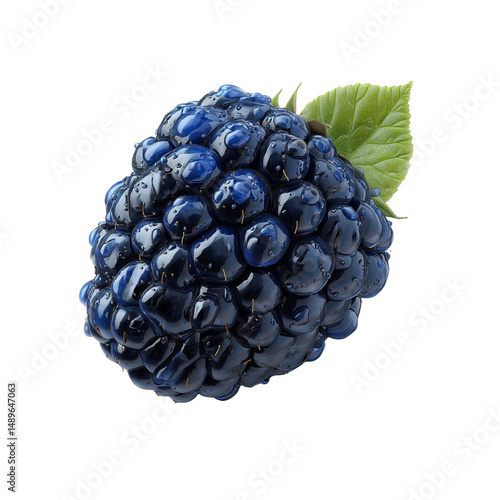 Juicy Dew-Covered Blackberry Close-Up