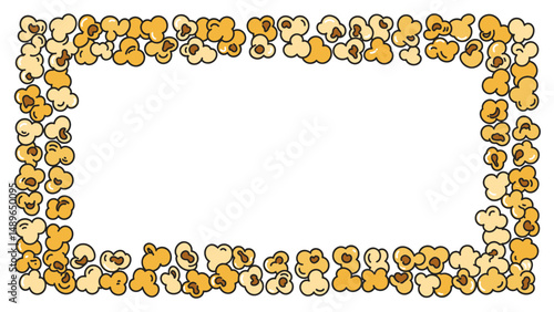 Buttery Popcorn Border Frame:  Blank Template for Movie Night Designs