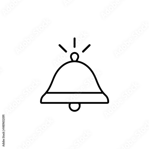 Motion detected icon with alert bell, clear line art style