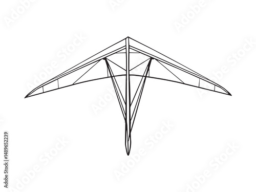 Hang Glider vector line art