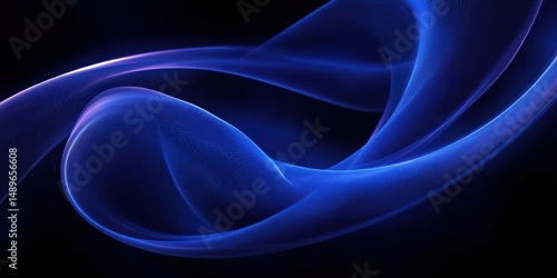 Wallpaper Mural Smooth flowing blue abstract light wave pattern on dark background creating a calming and futuristic atmosphere Torontodigital.ca
