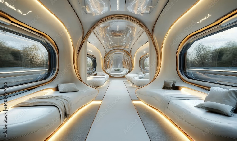 Fototapeta premium future the interior of the train