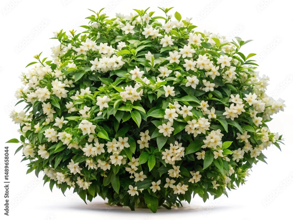 Obraz premium Profusion of Star Jasmine Flowers on a Bush in Full Bloom