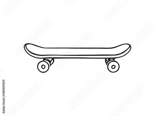 Longboard vector line art