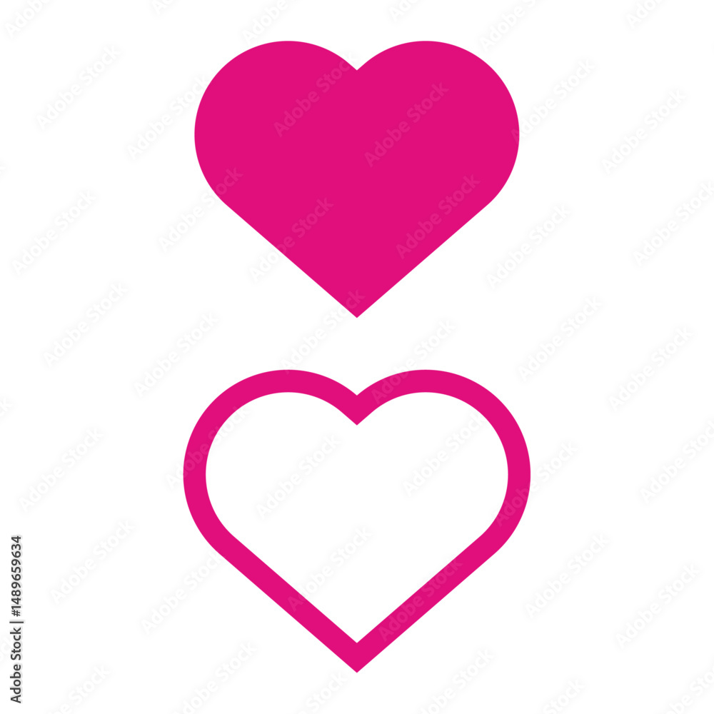 Set of pink heart vector icons for Valentines day, vector set heart shape, Heart, love, romance. Set of pink heart vector icons for Valentines day, vector set heart shape, Heart, love, romance.