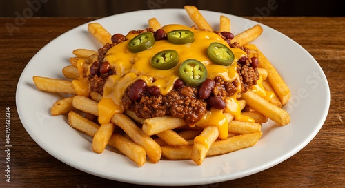 Chili Cheese Fries with JalapeÃ±o Peppers