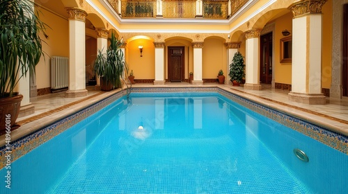 Wallpaper Mural Elegant Indoor Swimming Pool Surrounded by Classical Architecture Torontodigital.ca