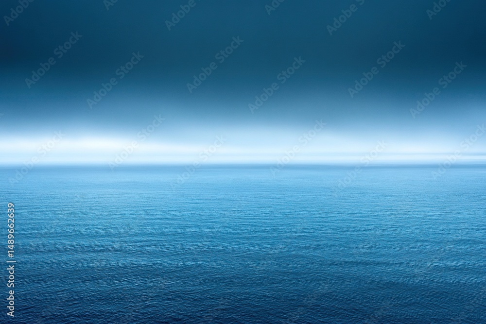 Obraz premium Serene ocean horizon fades into twilight