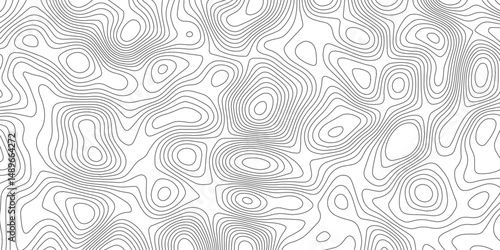 Abstract topography wave lines pattern on white background, topographic contours map background, geographic contour map vector background, White paper curved reliefs for background.