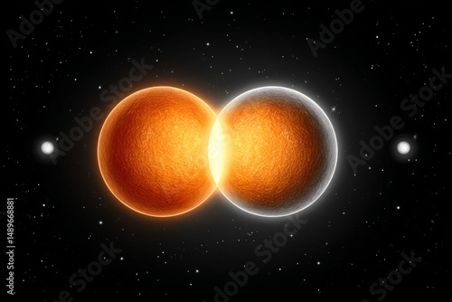 An alien star system with a habitable world and twin suns