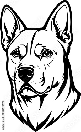 dog head mascot illustration
