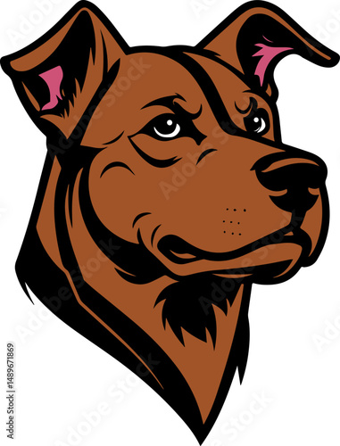 dog head mascot illustration