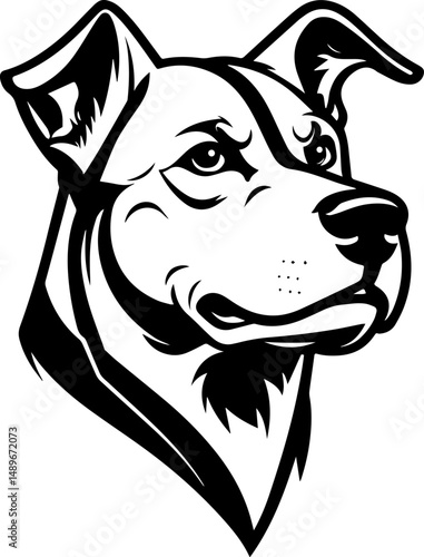 dog head mascot illustration