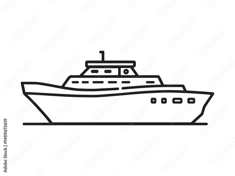 Passenger Ship vector line art Passenger Ship vector line art