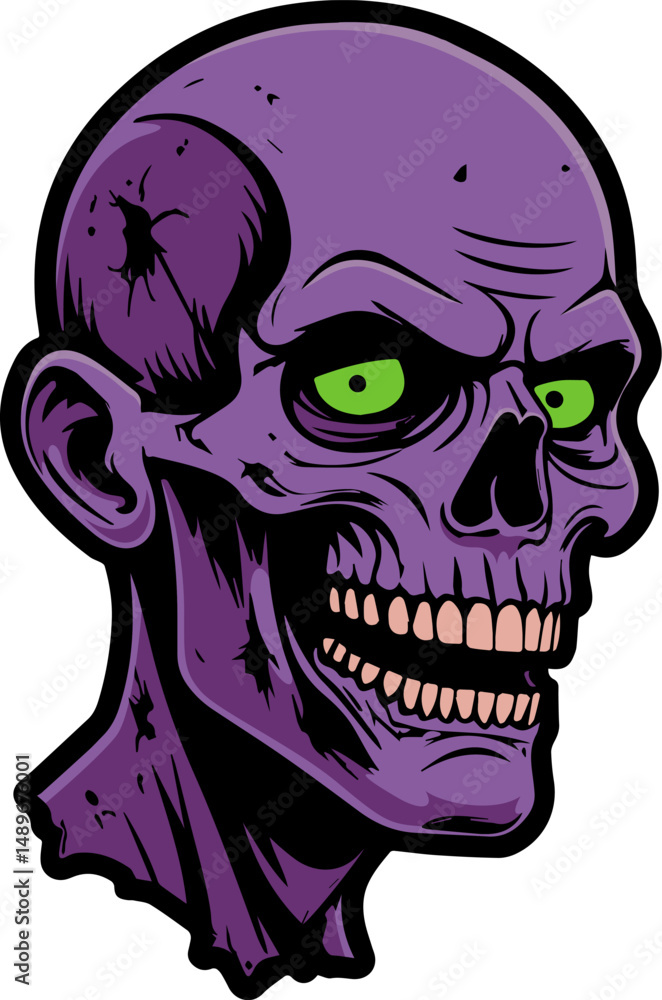 illustration of scary zombie face illustration of scary zombie face