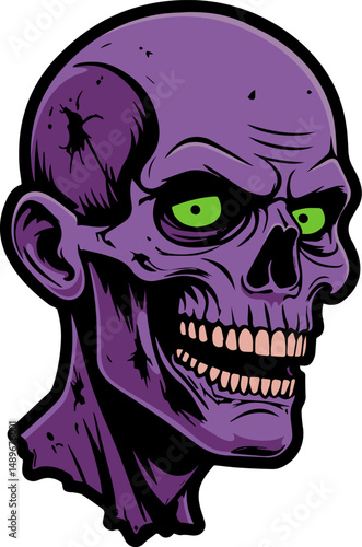 illustration of scary zombie face