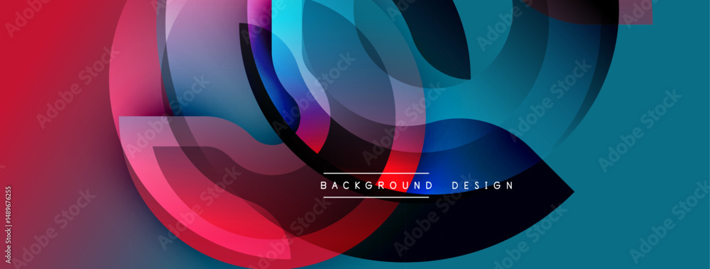Fototapeta premium Abstract fluid shapes blend vibrant colors. Dynamic composition creates modern background design. Smooth gradients offer visual interest.