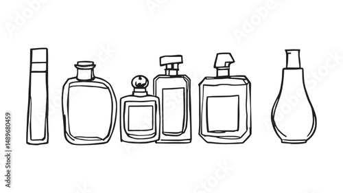 Shimmering Perfume Bottle line art delicate design