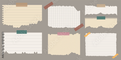 Vintage Paper Scraps with Tape for Digital Scrapbooking and Collage