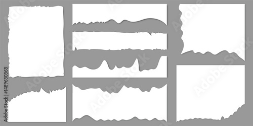 Varied Torn Paper Pieces for Collage and Digital Scrapbooking