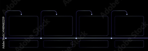 Modern Horizontal Timeline Diagram for Project Management and History