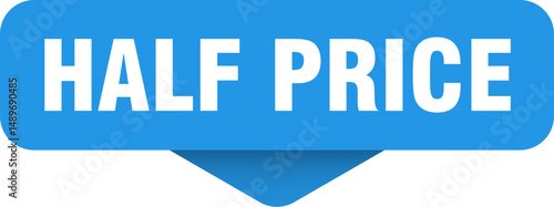 half price sticker. half price sign on transparent background