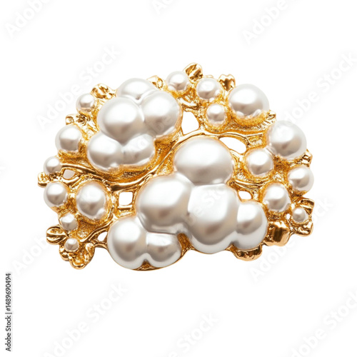 Gold and pearl brooch elegant jewelry design statement piece accessory fashion